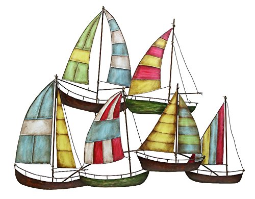 Deco Metal Sailing Boat Decor 10"x17"