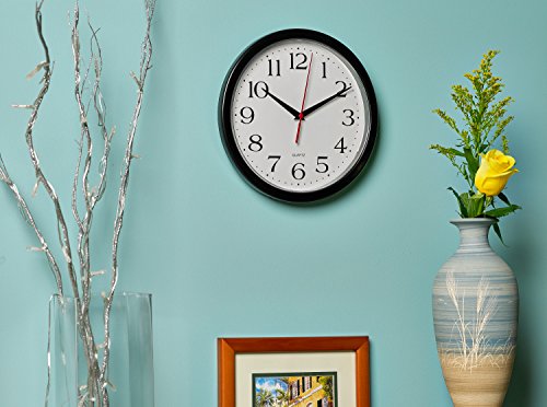 Bernhard Products 10" Black Wall Clock Installed