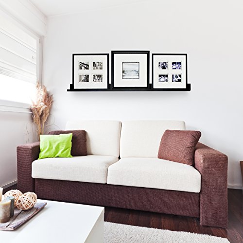 InPlace Picture Ledge Floating Shelf Black Installed