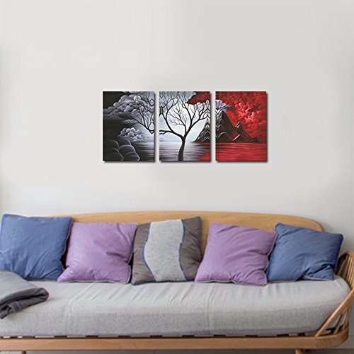 Wieco Art "The Cloud Tree" 3 Panel Giclee Canvas Print