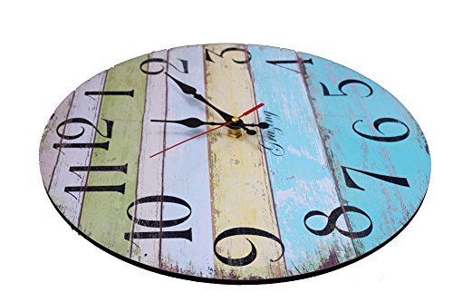 Grazing 12" Vintage Tuscan Style Wooden Wall Clock Angle