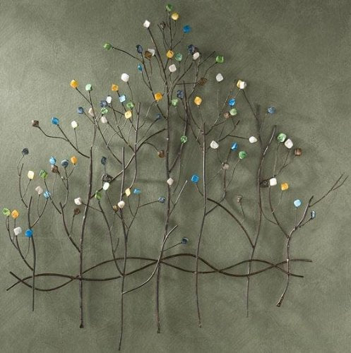 Gemstone Forest Wall Sculpture 32"x32.5" Installed