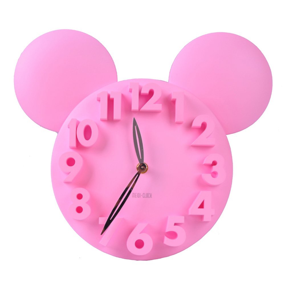 Mickey Mouse 3D Wall Clock Pink