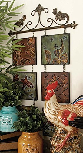 Metal Botanical Scroll Wall Decor 23"x40" Installed