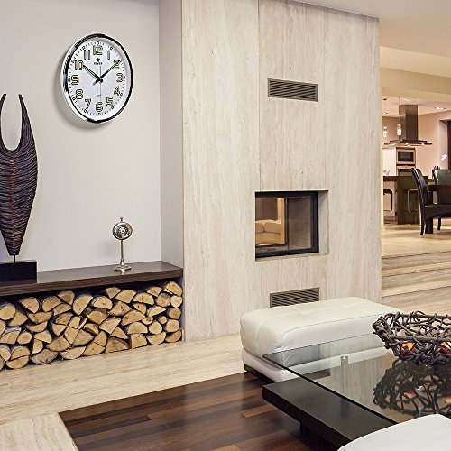 Plumeet 13" Silent Wall Clock with Night Lights Installed