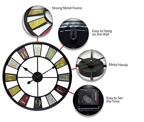 Infinity Instruments 24" Kaleidoscope Wall Clock Features