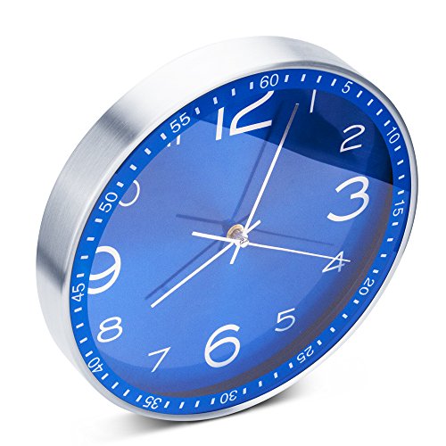 Egundo 12" Silent Metal Wall Clock Angle