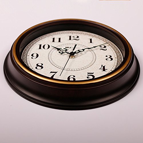 SonYo 12" Silent Vintage Style Wooden Wall Clock Angle