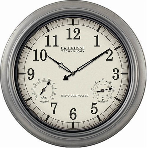 La Crosse Technology 18" Outdoor Atomic Wall Clock with Temperature/Humidity