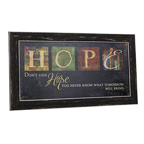 Premium Home Country Inspirational Marla Rae "Hope" Hanging Wall Art 11"x20" Angle