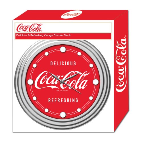Coca-Cola 12" Chrome Clock Pacakged
