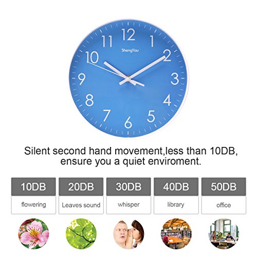 SonYo 10" Silent Quartz Modern Wall Clock Features2