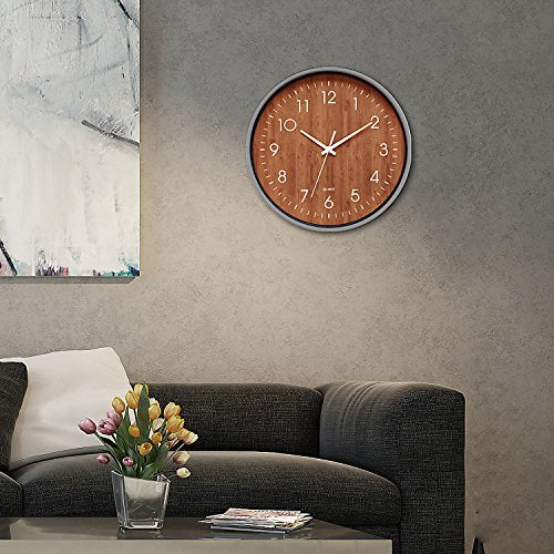 12" Wooden Look Office Wall Clock Installed2