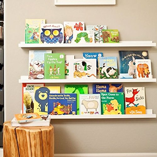 WALLNITURE Modern Design Floating Wall Mount Shelf 3.5"x46" Installed2