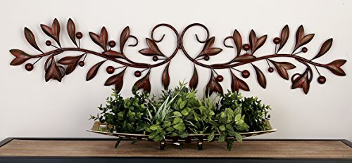 Deco Flowery Metal Wall Decor 9"x48" Installed