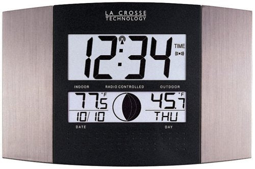 La Crosse Technology Atomic Wall Clock with Indoor/Outdoor Temperature