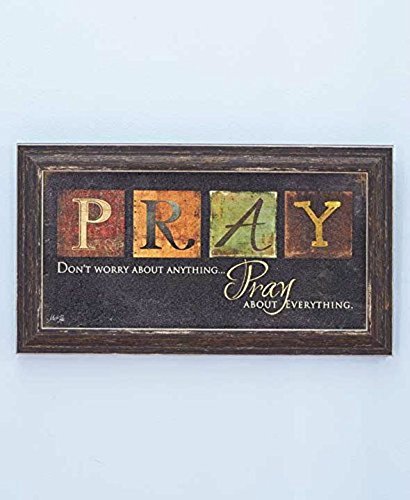 Premium Home Country Inspirational Marla Rae "Pray" Hanging Wall Art 11"x20" Installed3