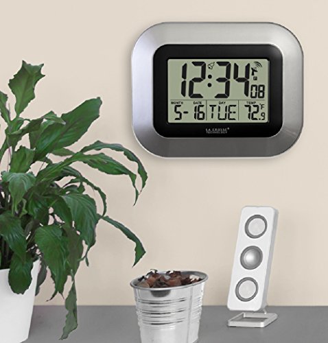 La Crosse Technology Atomic Digital Wall Clock with Indoor Temperature 9"x7" Installed3