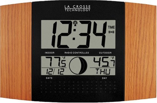 AcuRite Indoor Atomic Digital Wall Clock with Thermometer