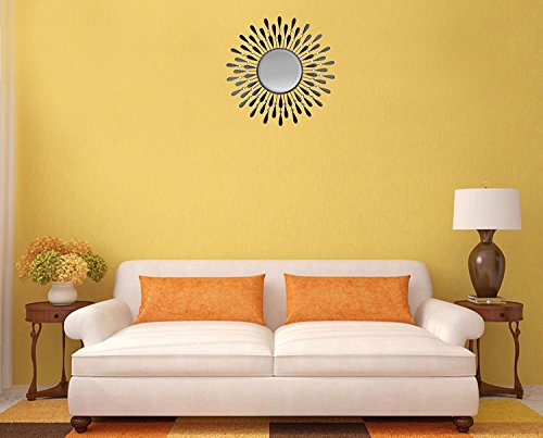 Lulu Decor 23" Beveled Black Wall Mirror Installed5