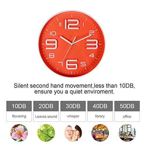 SonYo 10" Big 3D Number Quartz Silent Wall Clock Features