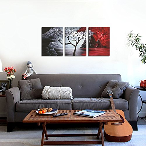 Wieco Art "The Cloud Tree" 3 Panel Giclee Canvas Print