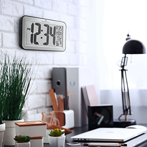 MARATHON Atomic Self-setting Self-adjusting Wall Clock 9"x5.6" Installed