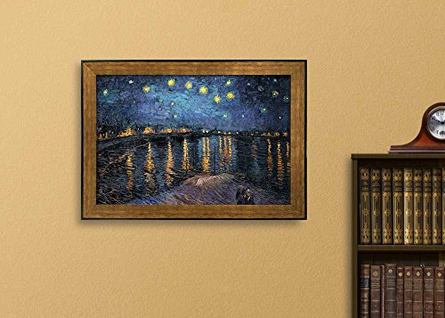 wall26 - Framed Van Gogh "Starry Night" 20"x28" Installed