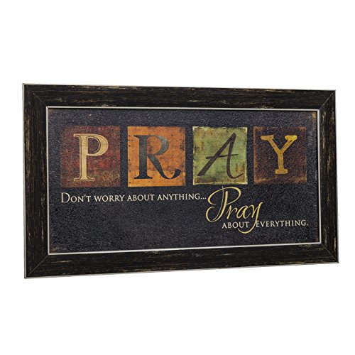 Premium Home Country Inspirational Marla Rae "Pray" Hanging Wall Art 11"x20" Angle