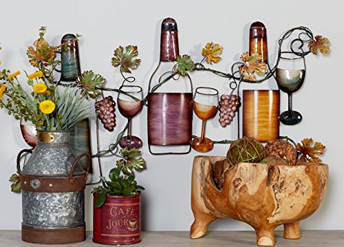 Deco Metal Wine Wall Decor 19"x36" Installed