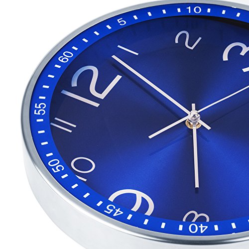 Egundo 12" Silent Metal Wall Clock Angle2