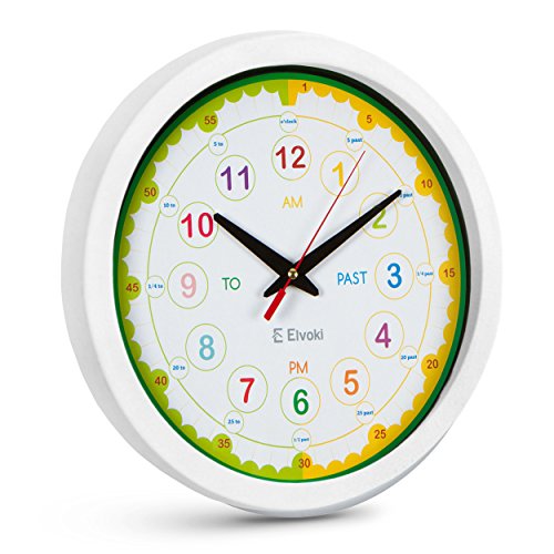 Time Telling Teacher Children's 12.5" Silent Wall Clock Angle