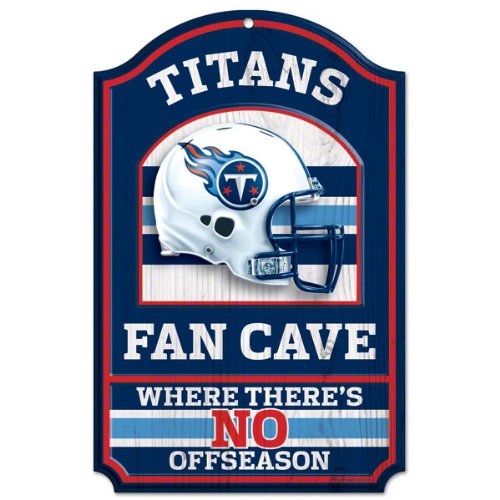 NFL Tennessee Titans Fan Cave Wood Sign, 11" x 17"