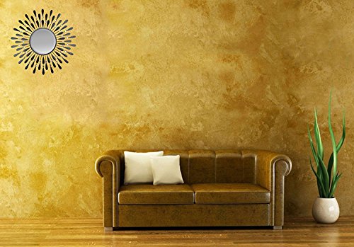 Lulu Decor 23" Beveled Black Wall Mirror Installed3