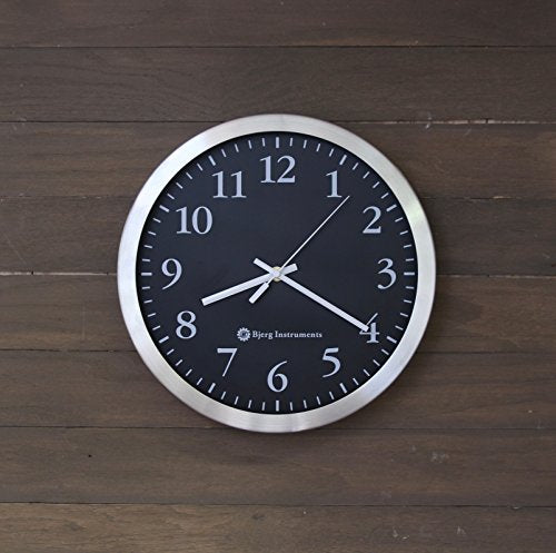 Bjerg Instruments Modern 12" Stainless Silent Wall Clock Installed