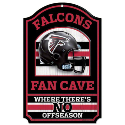 NFL Atlanta Falcons Fan Cave Wood Sign, 11" x 17"