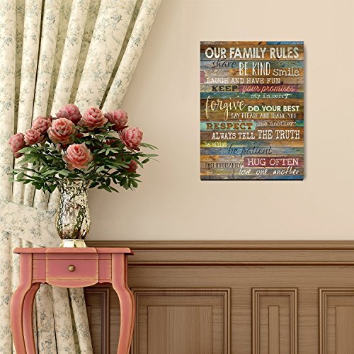 Marla Rae "Our Family Rules" Country Wood Wall Art 12"x18" Installed2