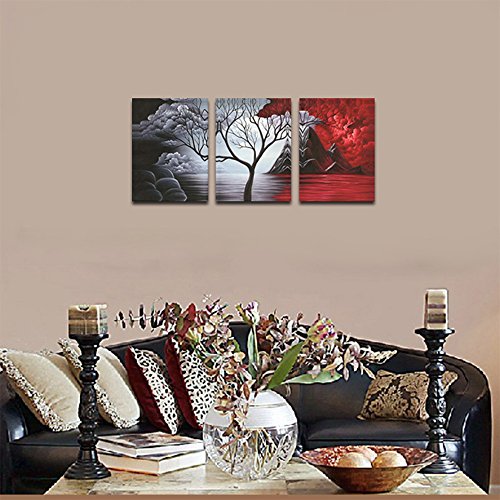 Wieco Art "The Cloud Tree" 3 Panel Giclee Canvas Print