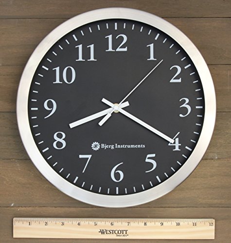 Bjerg Instruments Modern 12" Stainless Silent Wall Clock Size