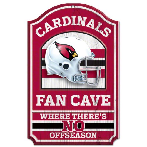 NFL Arizona Cardinals Fan Cave Wood Sign, 11" x 17"
