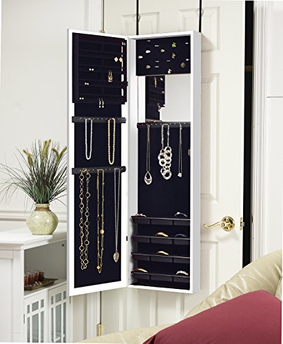 Plaza Astoria Wall/Door-Mount Jewelry Mirror Armoire 18"x53" Installed5