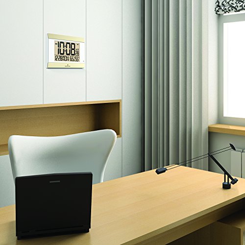 MARATHON Atomic Digital Wall Clock With Auto-Night Light, Temperature & Humidity 12"x9" Installed