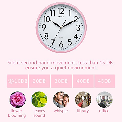 DreamSky 10" Kids Silent Wall Clock Features
