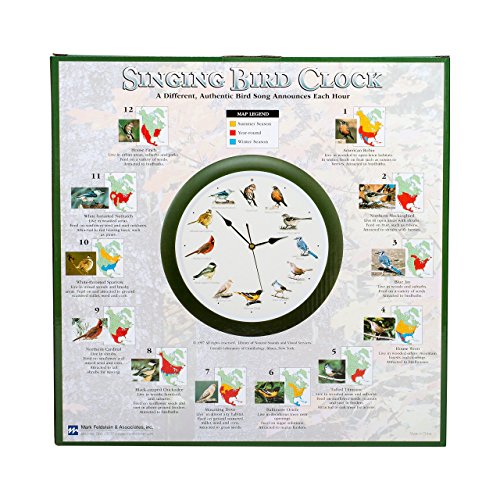 Mark Feldstein and Associates Original 13" Singing Bird Clock Features