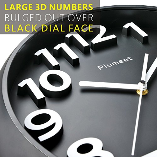 Plumeet 13" Silent Wall Clock Magnify