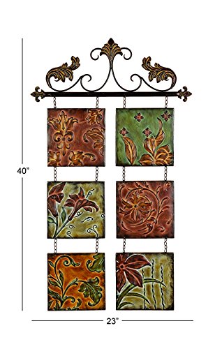 Metal Botanical Scroll Wall Decor 23"x40" Size