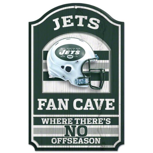 NFL New York Jets Fan Cave Wood Sign, 11" x 17"