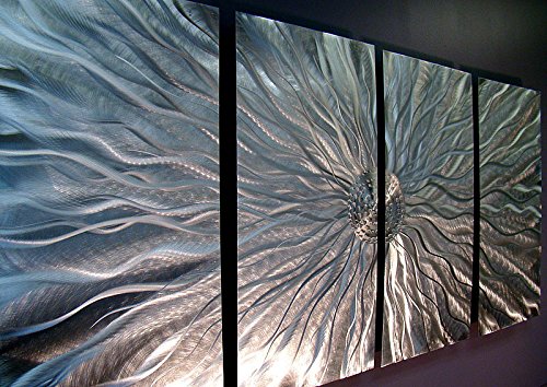 Jon Allen Silver Abstract Metal Wall Art 24"x51"
