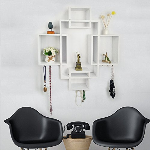 Shelving Solution Intersecting Squares Wall Shelf 25"x27" Installed