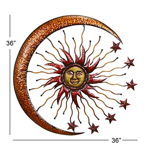Deco 36" Metal Sun Moon Wall Decor Size